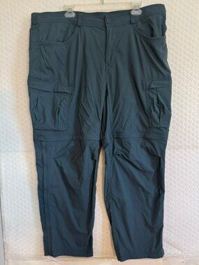 REI Co-op Sahara Convertible Pants Blue, Cargo, Belted,Hiking, Zip Off Sz 42x30